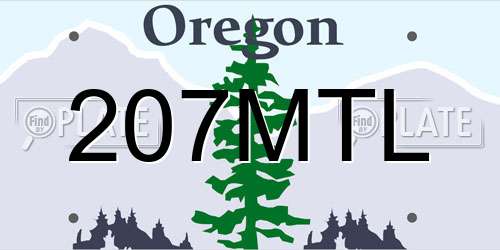 207MTL Oregon License Plate