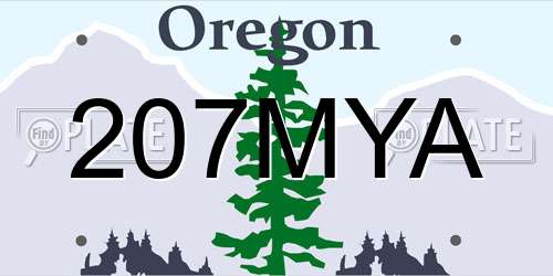 207MYA Oregon License Plate