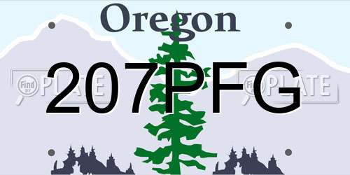 207PFG Oregon License Plate
