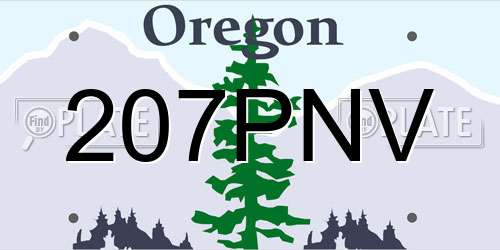 207PNV Oregon License Plate