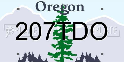 207TDO Oregon License Plate