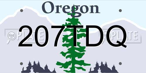 207TDQ Oregon License Plate