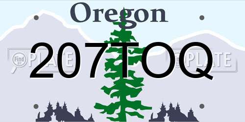 207TOQ Oregon License Plate