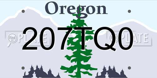 207TQ0 Oregon License Plate