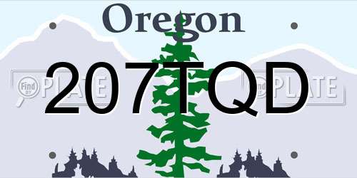 207TQD Oregon License Plate