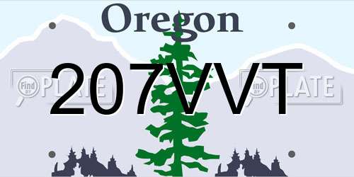 207VVT Oregon License Plate