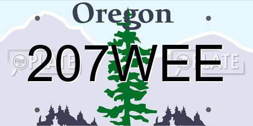 207WEE Oregon License Plate