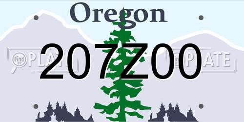 207Z00 Oregon License Plate