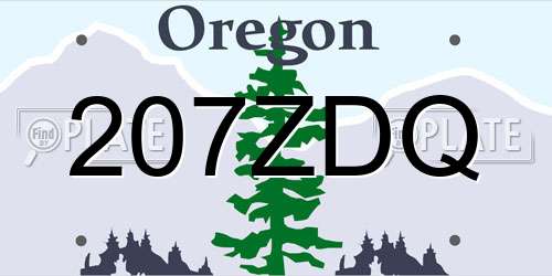 207ZDQ Oregon License Plate