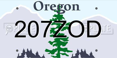 207ZOD Oregon License Plate