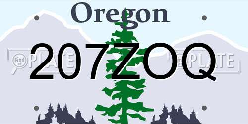 207ZOQ Oregon License Plate