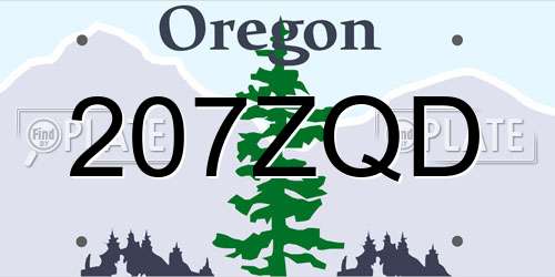 207ZQD Oregon License Plate