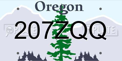 207ZQQ Oregon License Plate