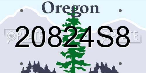 20824S8 Oregon License Plate