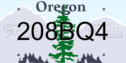 208BQ4 Oregon License Plate