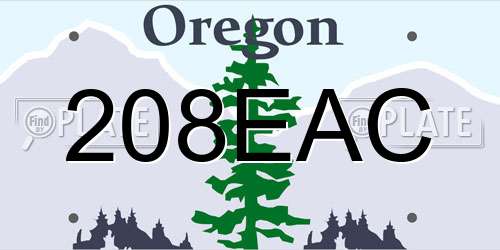 208EAC Oregon License Plate