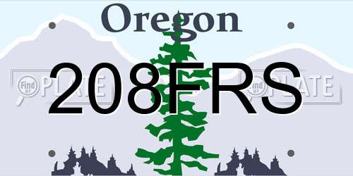 208FRS Oregon License Plate