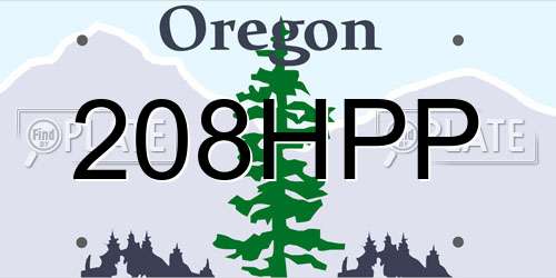 208HPP Oregon License Plate