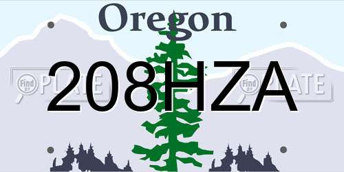 208HZA Oregon License Plate