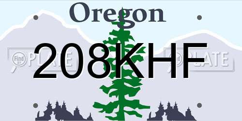 208KHF Oregon License Plate