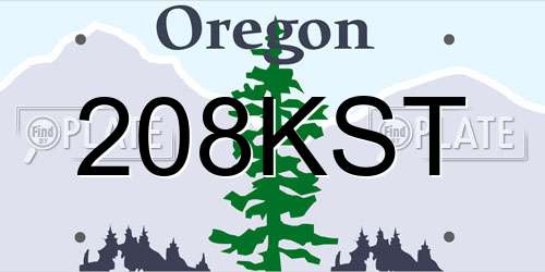 208KST Oregon License Plate