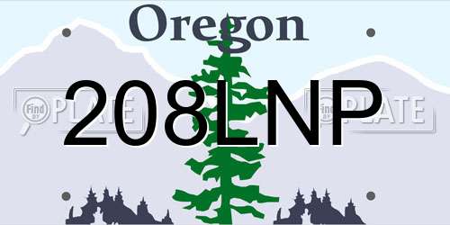 208LNP Oregon License Plate