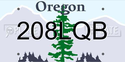 208LQB Oregon License Plate