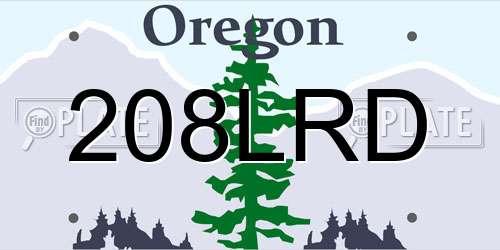 208LRD Oregon License Plate