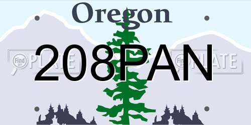 208PAN Oregon License Plate