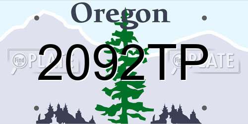 2092TP Oregon License Plate