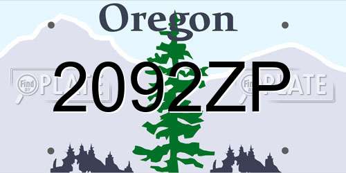 2092ZP Oregon License Plate