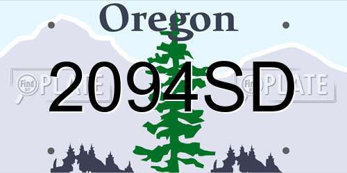 2094SD Oregon License Plate