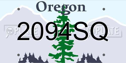 2094SQ Oregon License Plate