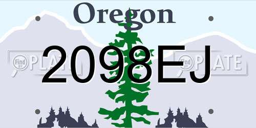 2098EJ Oregon License Plate