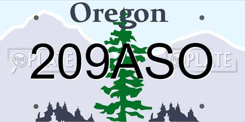209ASO Oregon License Plate