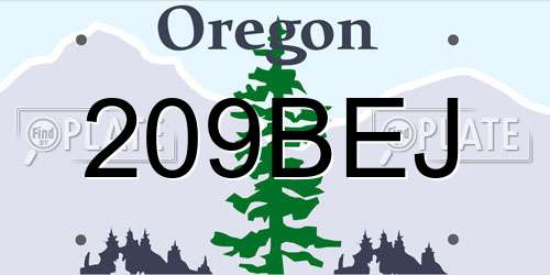 209BEJ Oregon License Plate