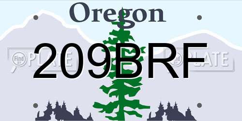 209BRF Oregon License Plate