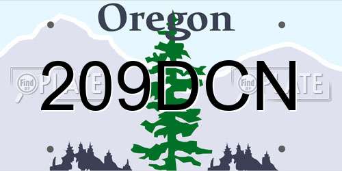 209DCN Oregon License Plate