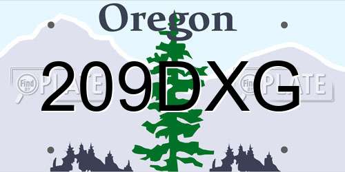 209DXG Oregon License Plate