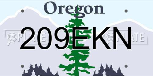 209EKN Oregon License Plate