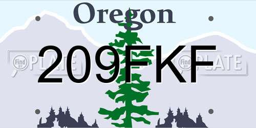 209FKF Oregon License Plate