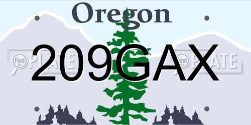 209GAX Oregon License Plate