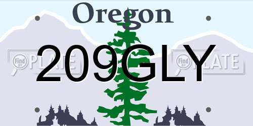 209GLY Oregon License Plate