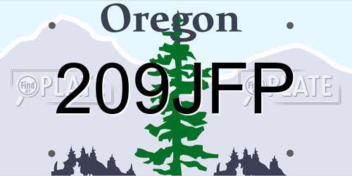 209JFP Oregon License Plate