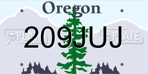209JUJ Oregon License Plate