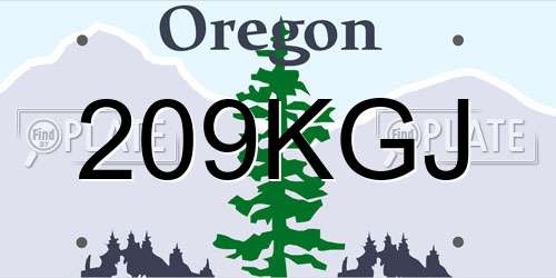 209KGJ Oregon License Plate