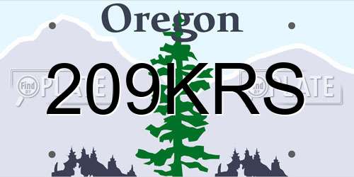 209KRS Oregon License Plate