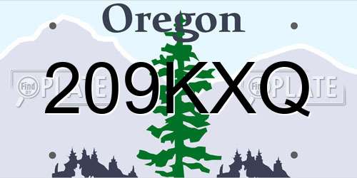209KXQ Oregon License Plate
