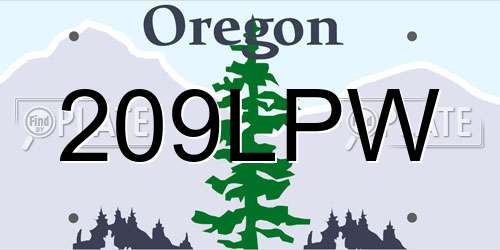 209LPW Oregon License Plate