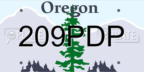 209PDP Oregon License Plate